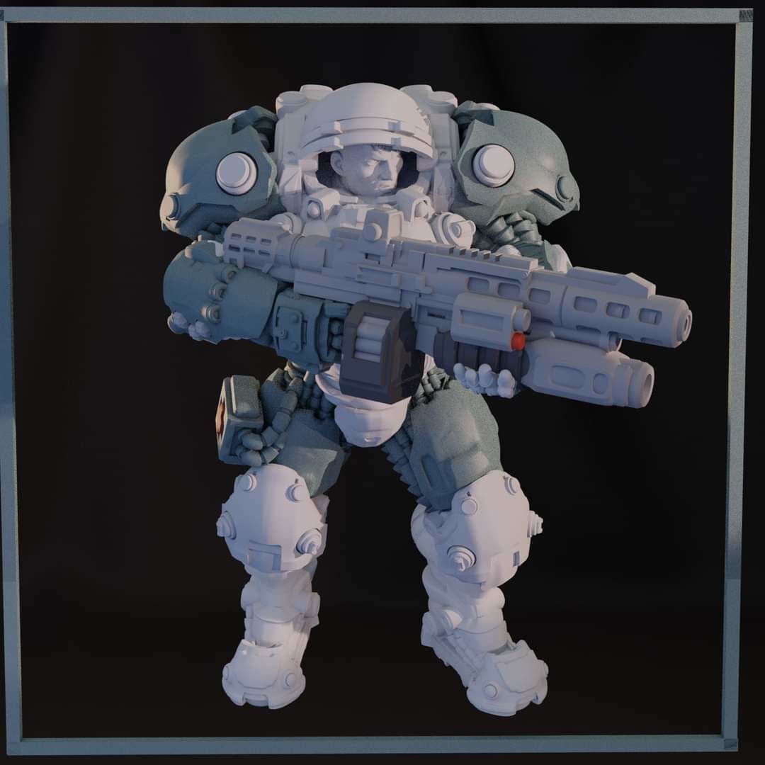 Dominion Heavy Infantry Pre-supported 3D print model_2