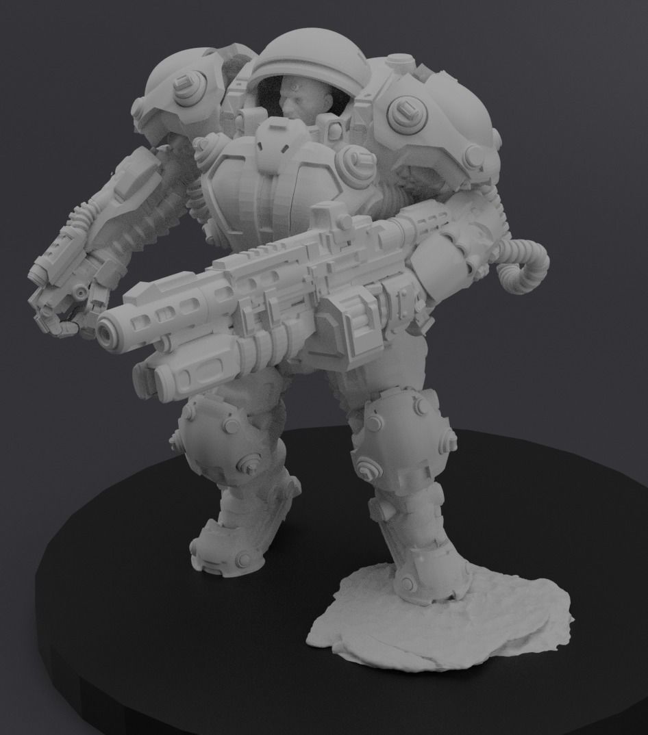 Dominion Heavy Infantry Pre-supported 3D print model_14