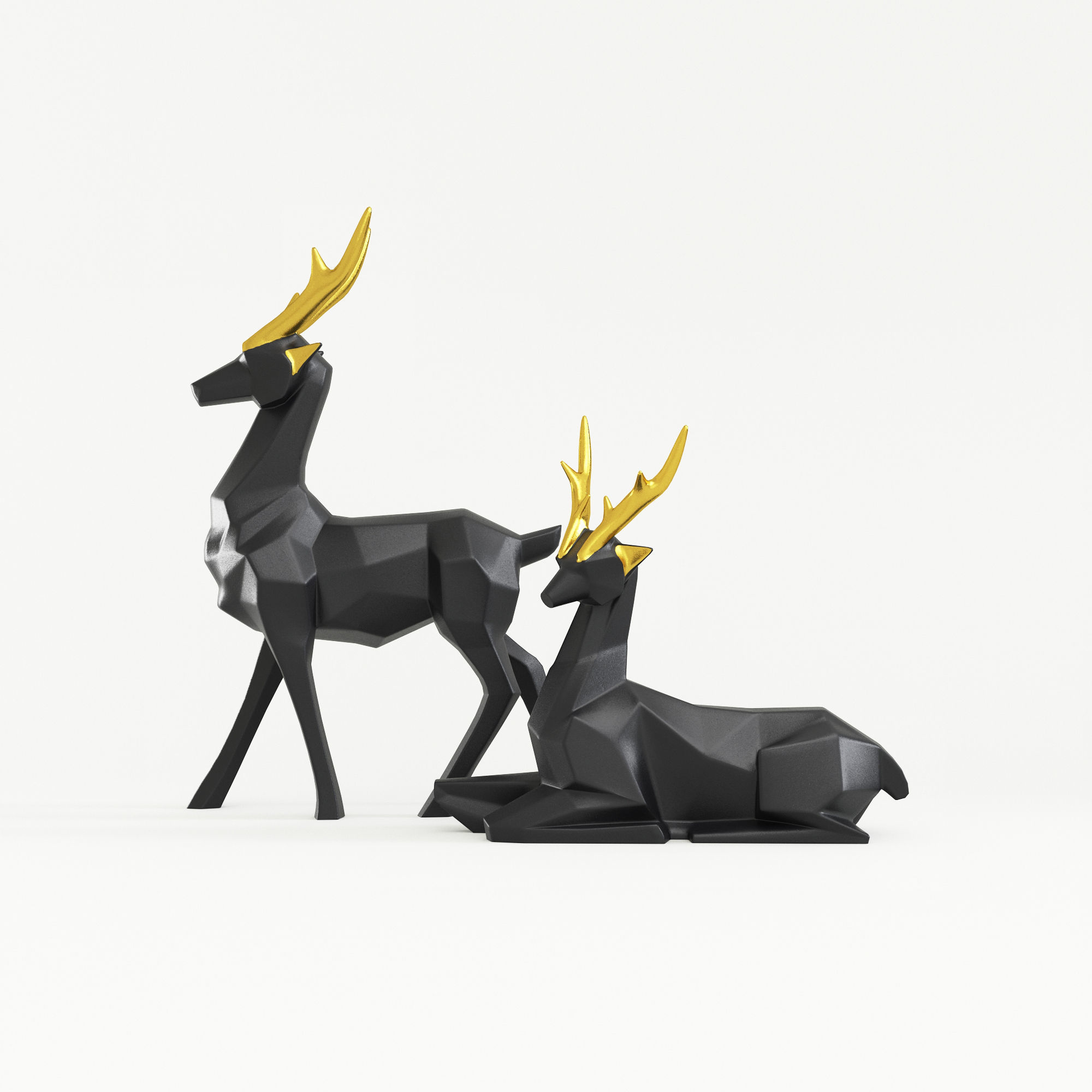 Decor Black Deer 3D model_1