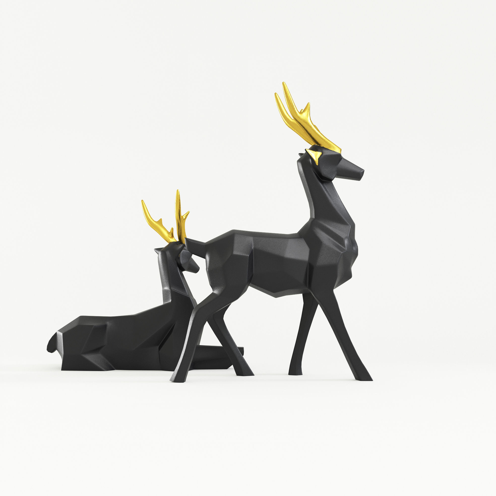 Decor Black Deer 3D model_3
