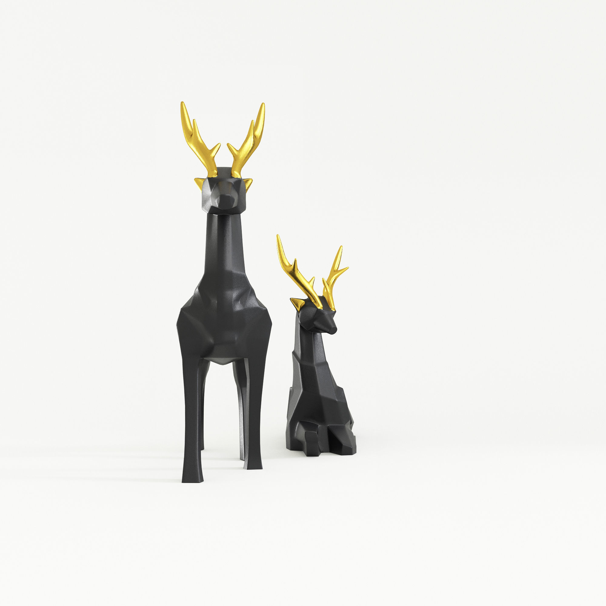 Decor Black Deer 3D model_2