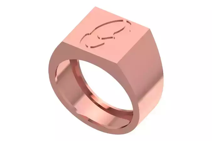 G Alphabet Mens Signet Ring 3dm STL OBJ FBX Render Details