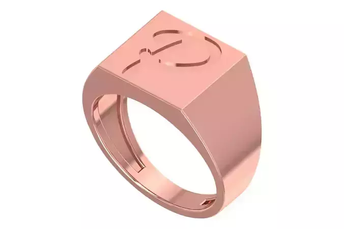 P Alphabet Mens Signet Ring 3dm STL OBJ FBX Render Details