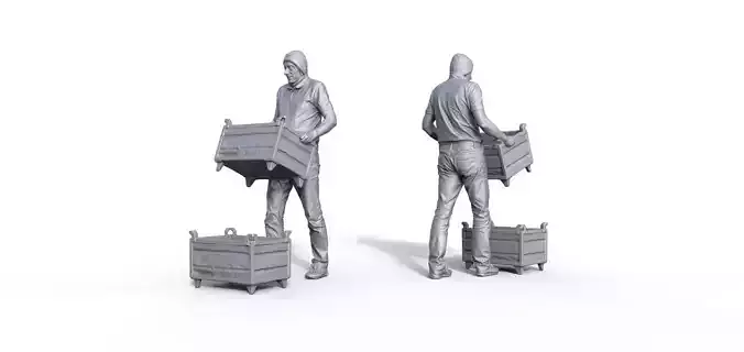 Fishermen figures for ship models 3D print model