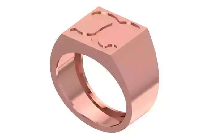 X Alphabet Mens Signet Ring 3dm STL OBJ FBX Render Details