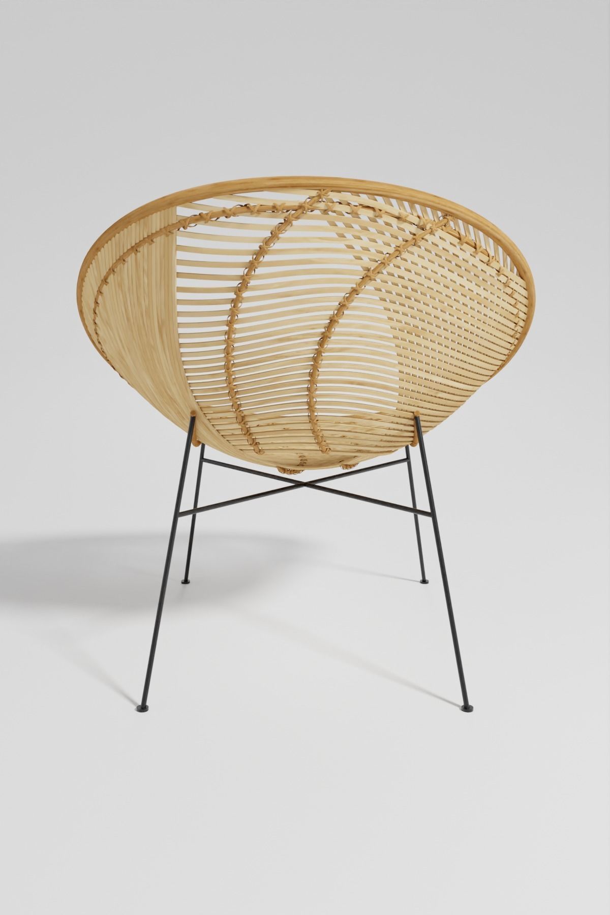 Wicker Round Rattan Chair 3D model_6