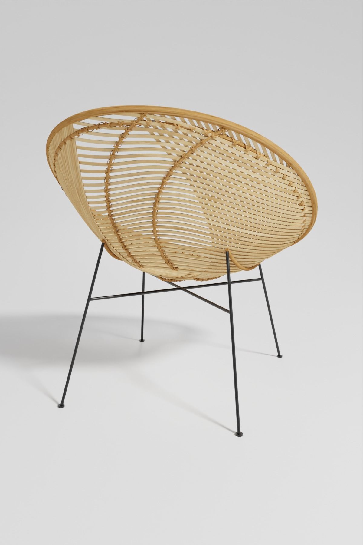 Wicker Round Rattan Chair 3D model_7