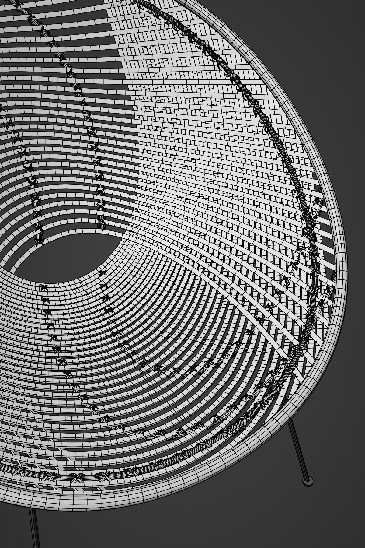 Wicker Round Rattan Chair 3D model_10
