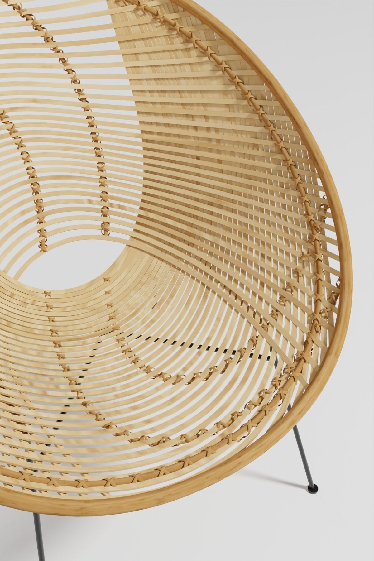 Wicker Round Rattan Chair 3D model_1