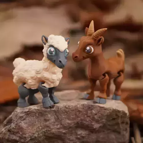 CUTE FLEXI SHEEP AND GOAT ARTICULATED