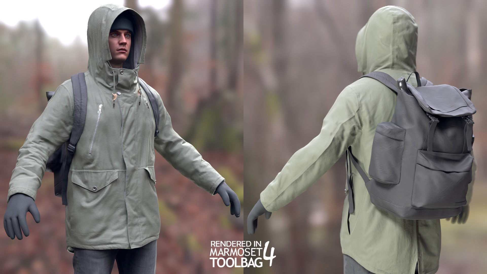 Man Winter Outfit 2 - Modular - Rigged - Animated Low-poly 3D model_5