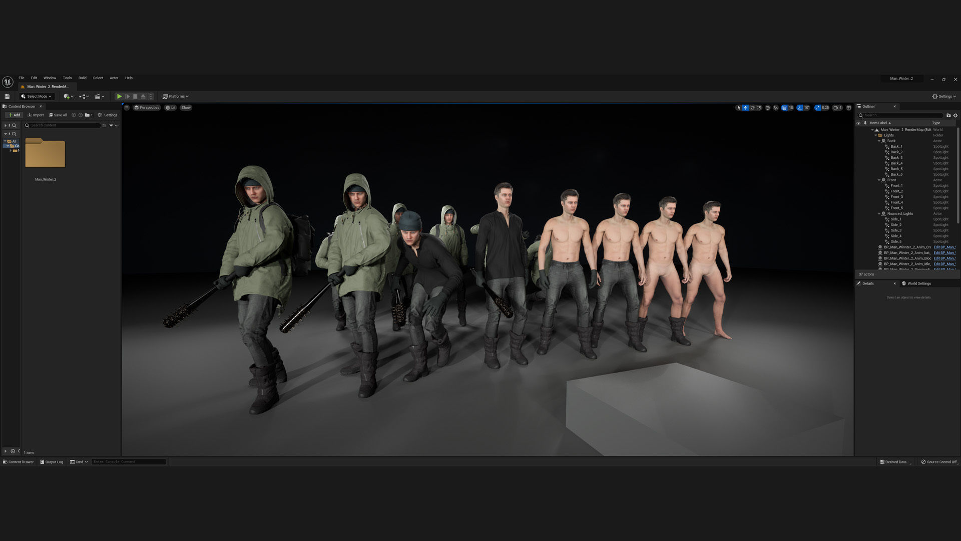 Man Winter Outfit 2 - Modular - Rigged - Animated Low-poly 3D model_7