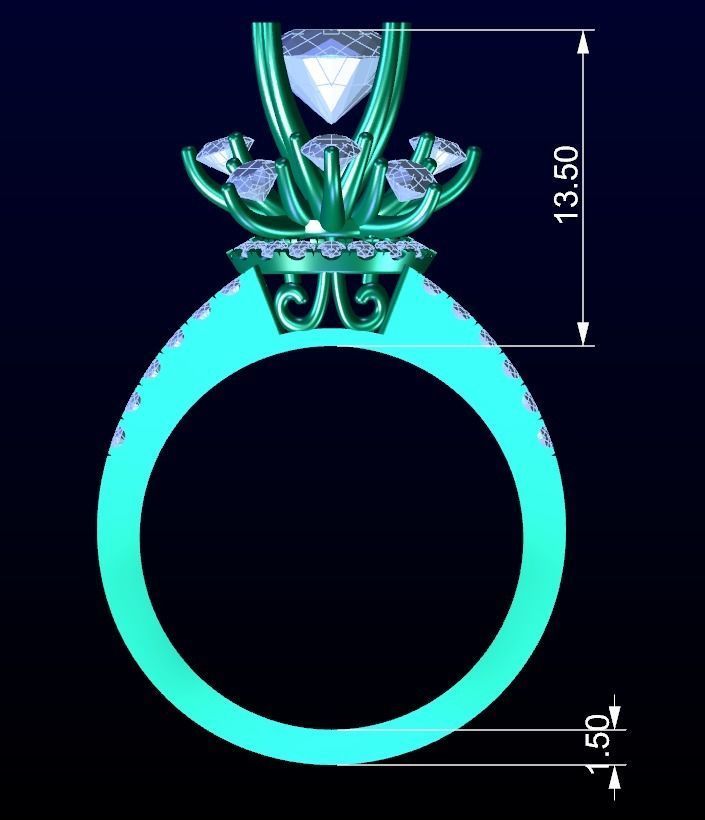 Engagement Ring 15 3D print model_4