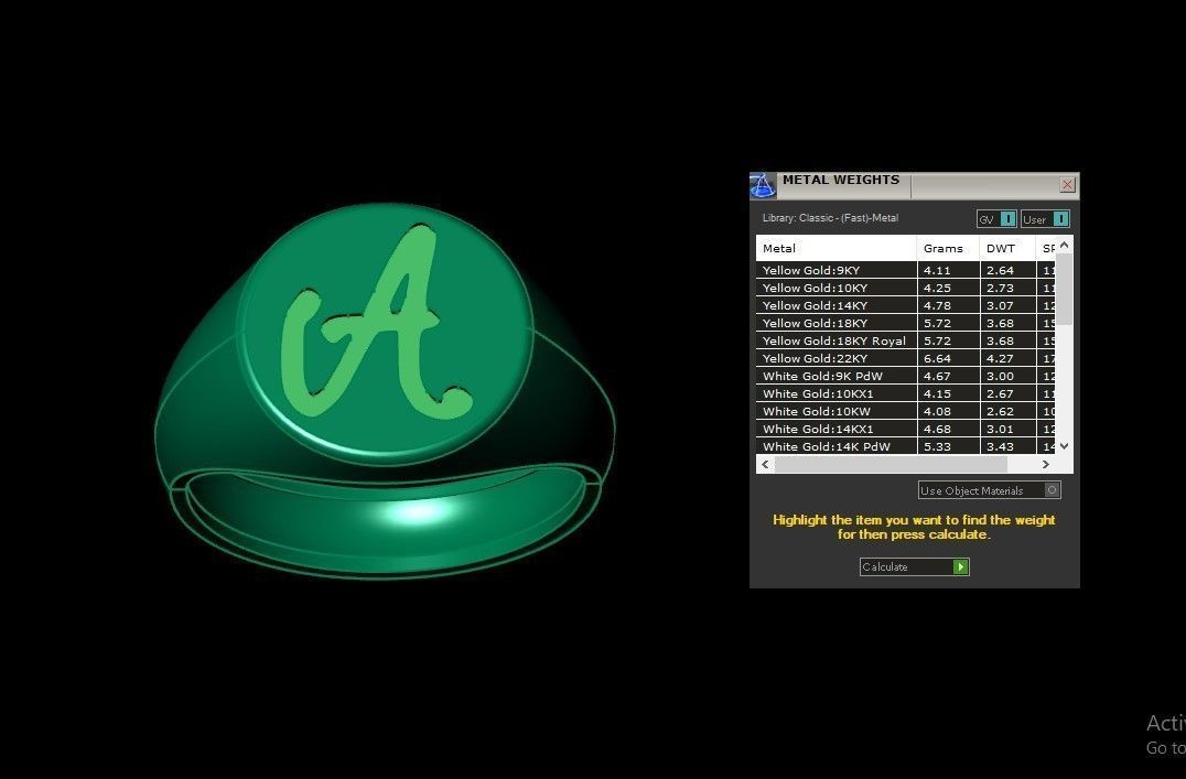 A Alphabet Mens Signet Ring 3dm STL OBJ FBX Render Details 3D print model_3