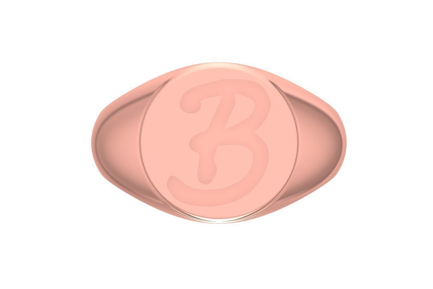 B Alphabet Mens Signet Ring 3dm STL OBJ FBX Render Details 3D print model_1