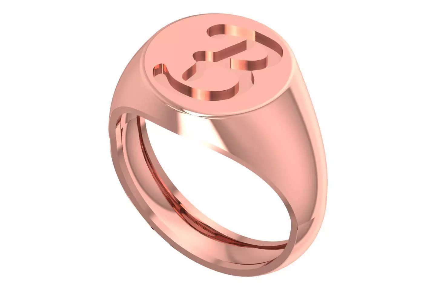 B Alphabet Mens Signet Ring 3dm STL OBJ FBX Render Details 3D print model_0