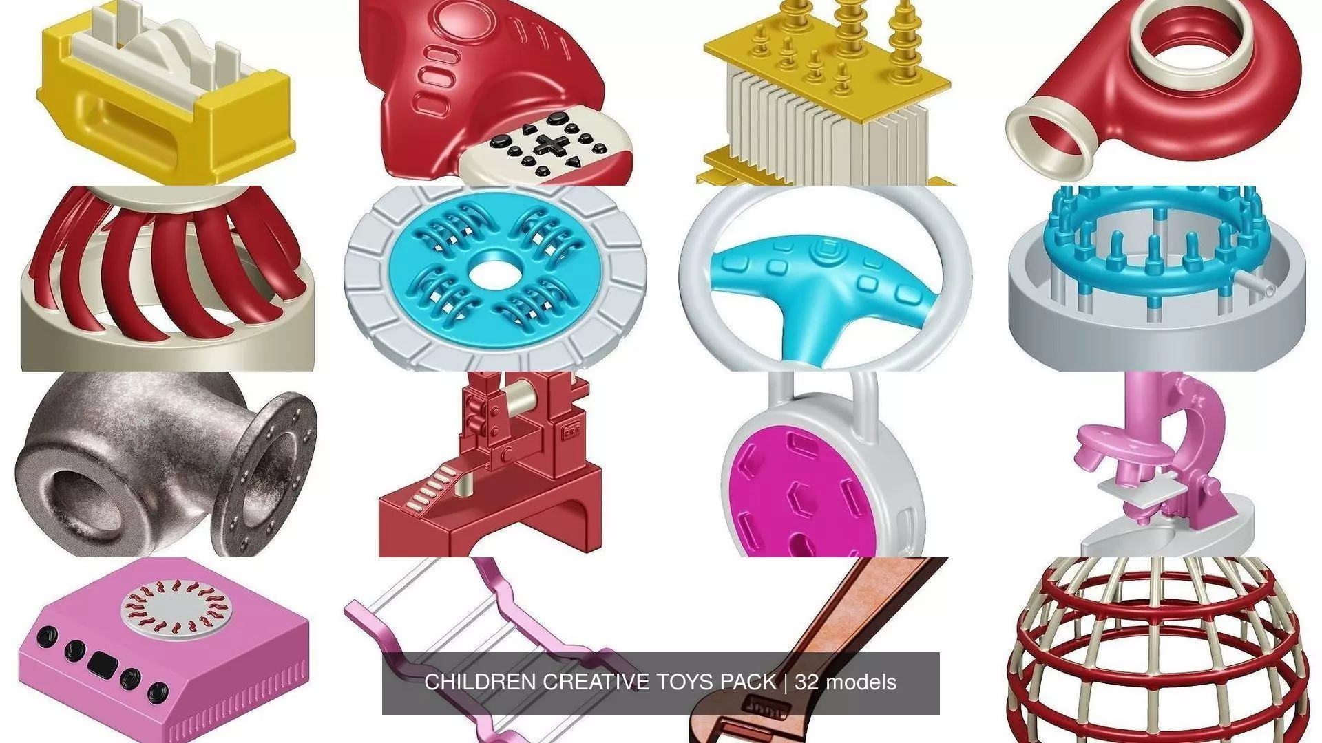 CHILDREN CREATIVE TOYS PACK 3D Model Collection_0