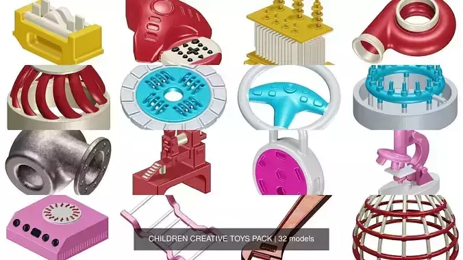 CHILDREN CREATIVE TOYS PACK 3D Model Collection