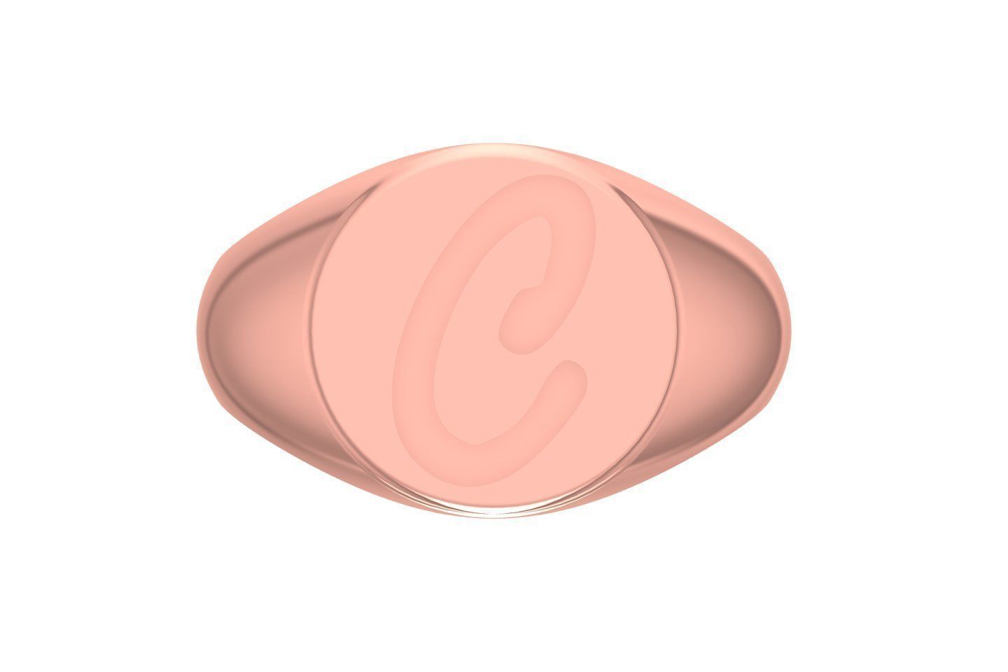 C Alphabet Mens Signet Ring 3dm STL OBJ FBX Render Details 3D print model_1