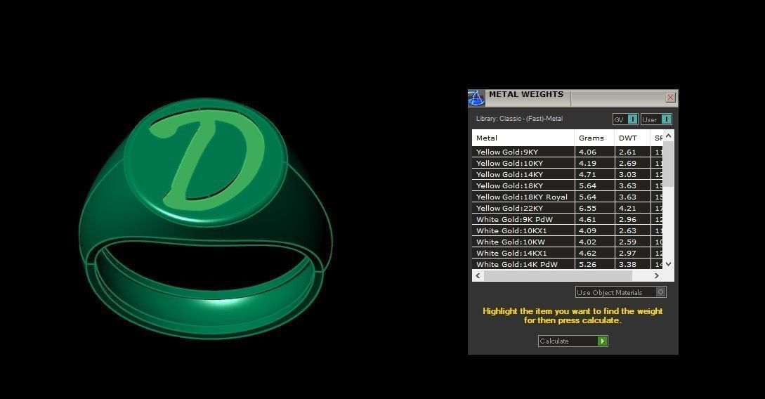 D Alphabet Mens Signet Ring 3dm STL OBJ FBX Render Details 3D print model_3