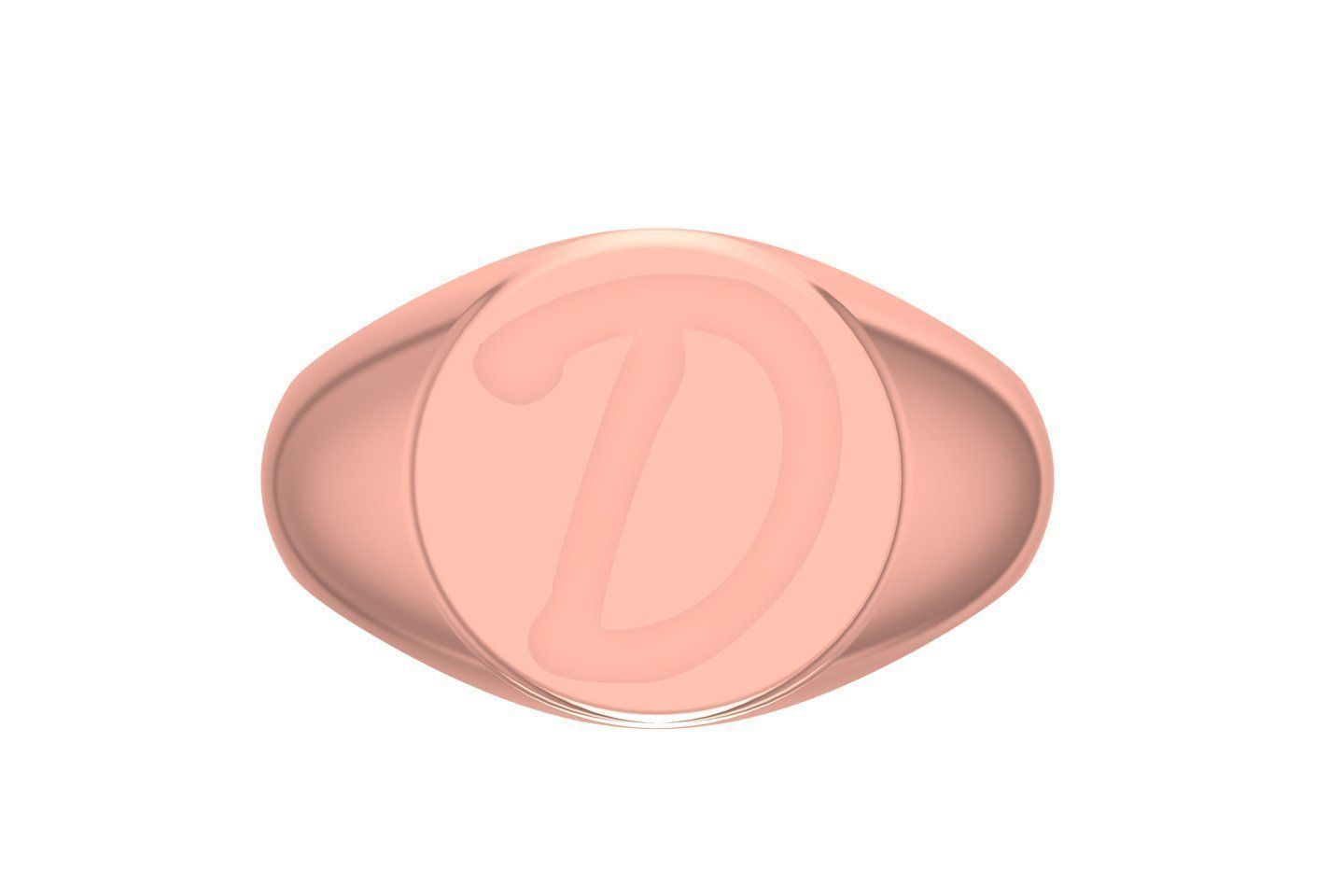 D Alphabet Mens Signet Ring 3dm STL OBJ FBX Render Details 3D print model_1