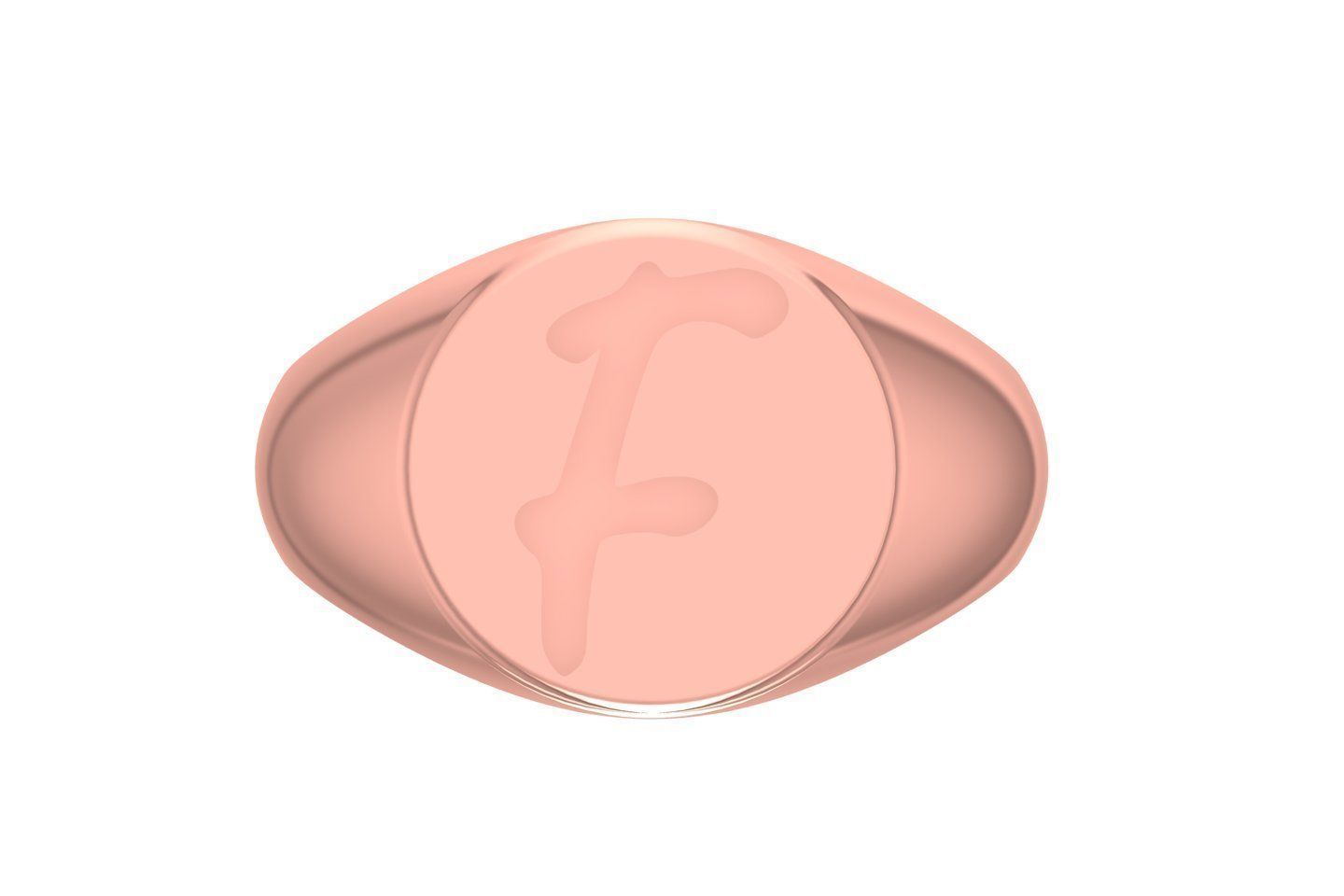 F Alphabet Mens Signet Ring 3dm STL OBJ FBX Render Details 3D print model_1