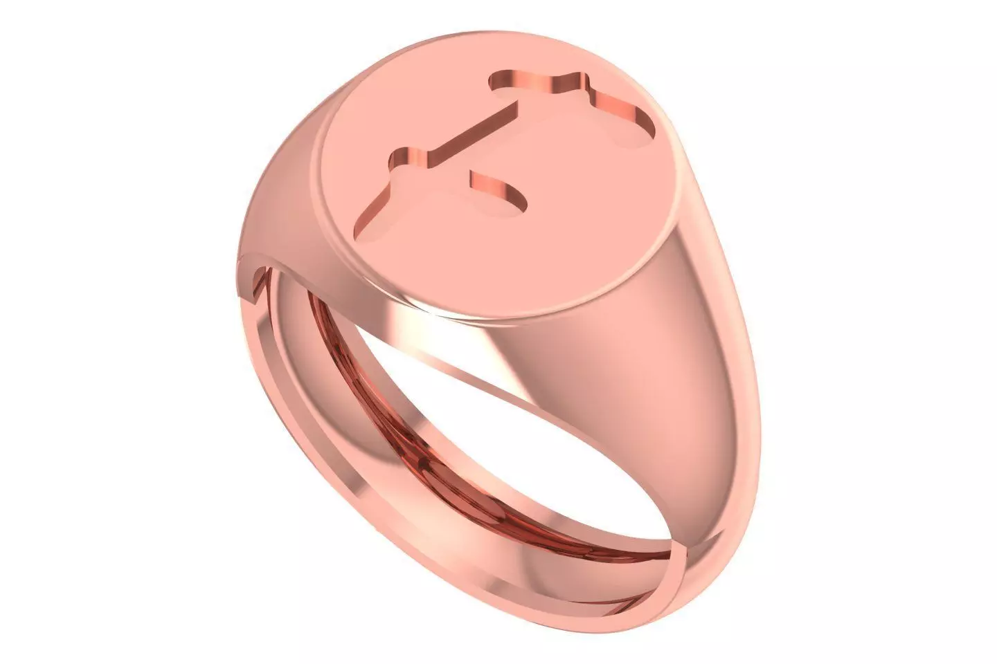 F Alphabet Mens Signet Ring 3dm STL OBJ FBX Render Details 3D print model_0