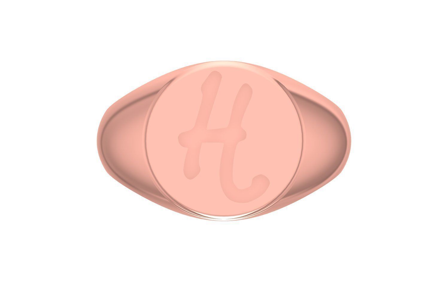 H Alphabet Mens Signet Ring 3dm STL OBJ FBX Render Details 3D print model_1
