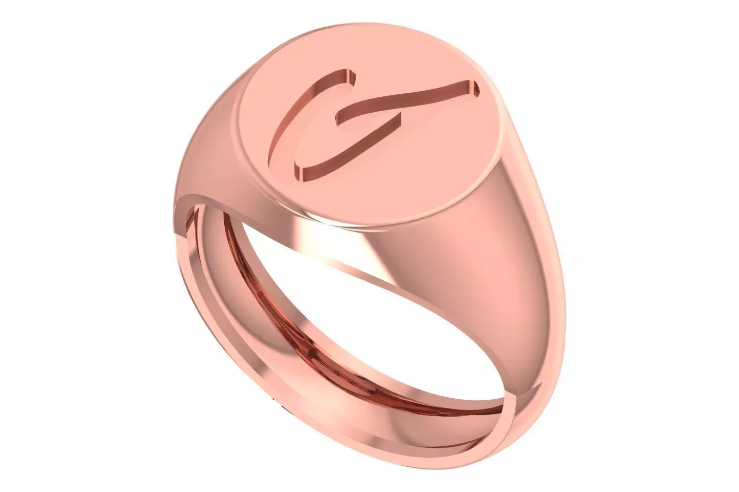 I Alphabet Mens Signet Ring 3dm STL OBJ FBX Render Details 3D print model_0