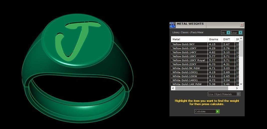 J Alphabet Mens Signet Ring 3dm STL OBJ FBX Render Details 3D print model_3