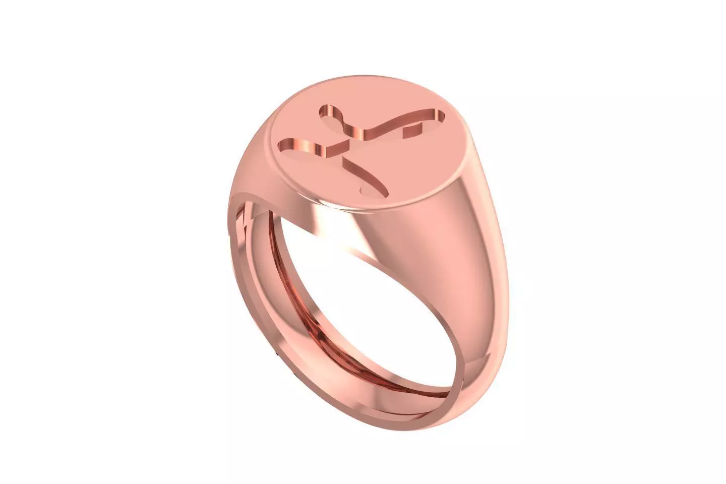 L Alphabet Mens Signet Ring 3dm STL OBJ FBX Render Details 3D print model_0