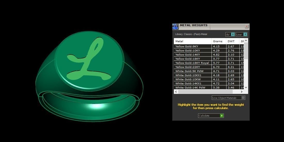 L Alphabet Mens Signet Ring 3dm STL OBJ FBX Render Details 3D print model_3