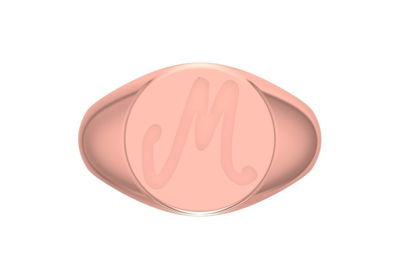M Alphabet Mens Signet Ring 3dm STL OBJ FBX Render Details 3D print model_1