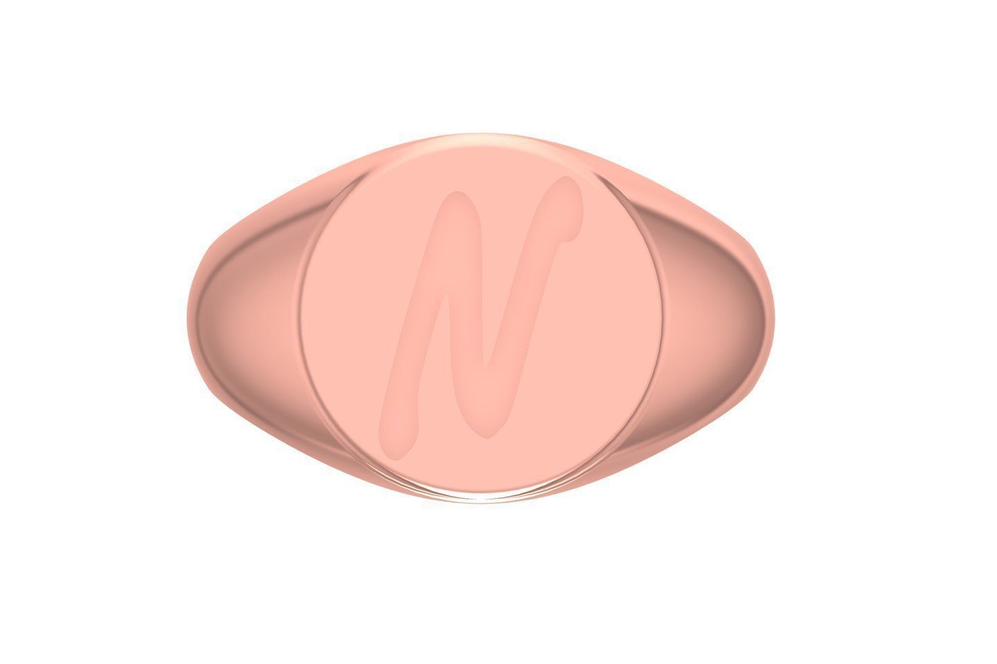 N Alphabet Mens Signet Ring 3dm STL OBJ FBX Render Details 3D print model_1