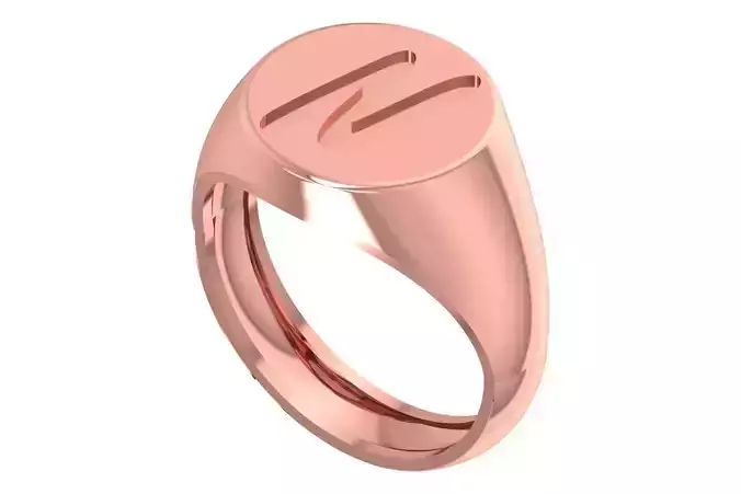 N Alphabet Mens Signet Ring 3dm STL OBJ FBX Render Details 3D print model N Alphabet Mens Signet Ring 3dm STL OBJ FBX Render Details 3D print model