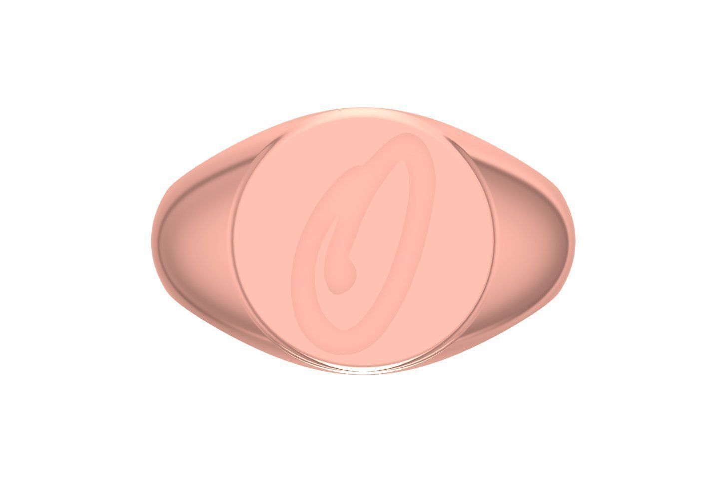 O Alphabet Mens Signet Ring 3dm STL OBJ FBX Render Details 3D print model_1