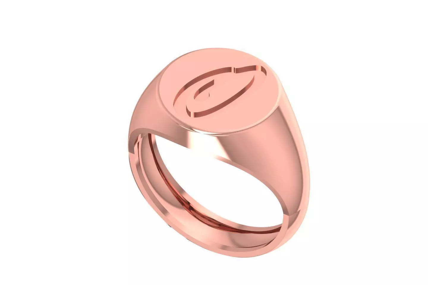 O Alphabet Mens Signet Ring 3dm STL OBJ FBX Render Details 3D print model_0