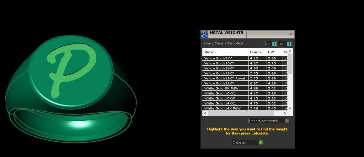 P Alphabet Mens Signet Ring 3dm STL OBJ FBX Render Details 3D print model_3