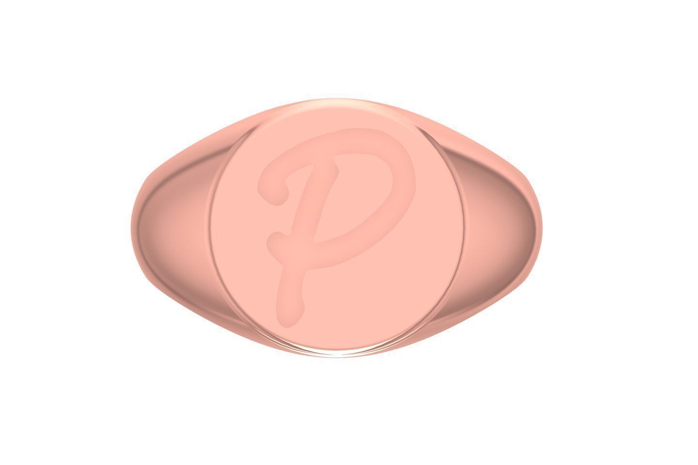 P Alphabet Mens Signet Ring 3dm STL OBJ FBX Render Details 3D print model_1