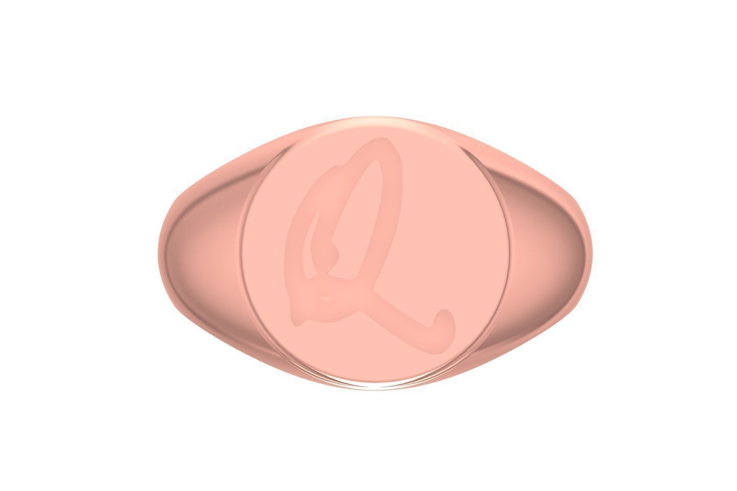 Q Alphabet Mens Signet Ring 3dm STL OBJ FBX Render Details 3D print model_1
