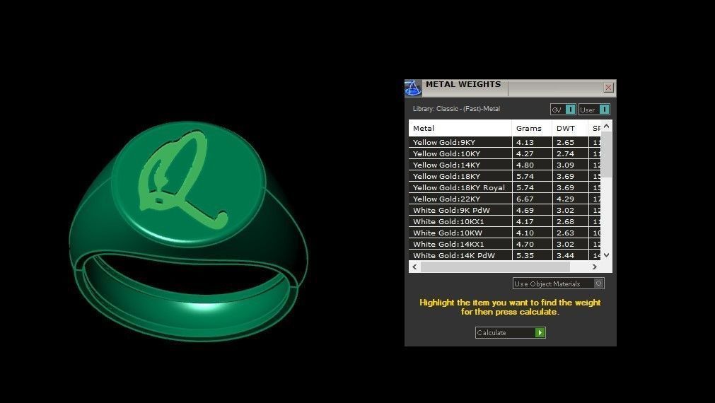 Q Alphabet Mens Signet Ring 3dm STL OBJ FBX Render Details 3D print model_3