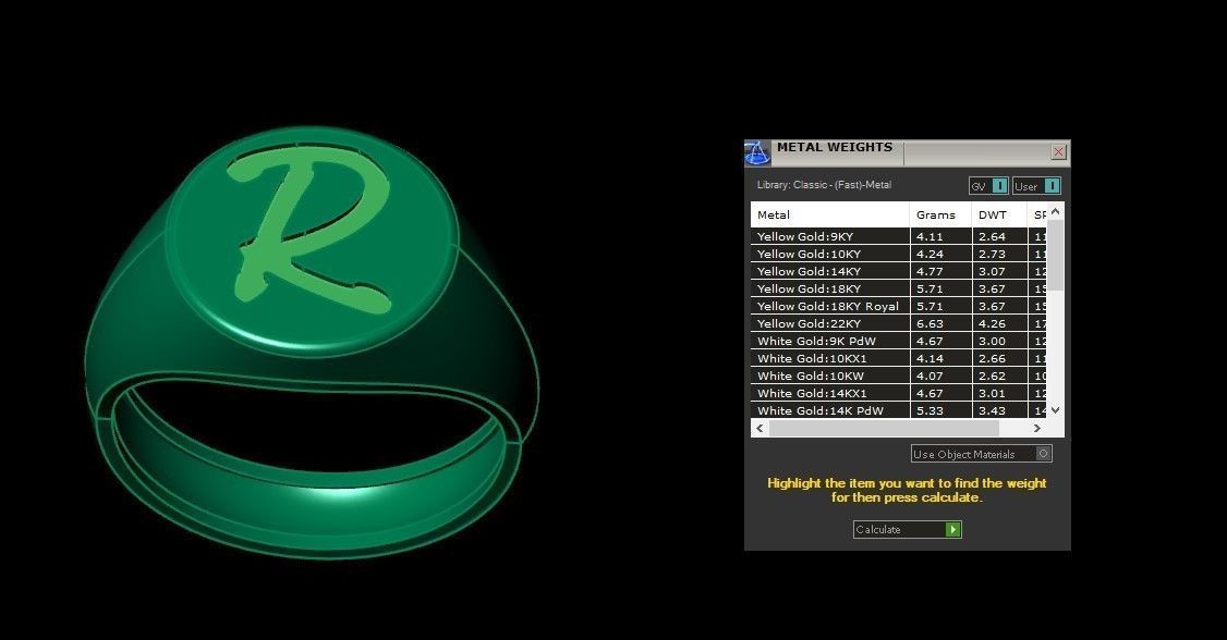 R Alphabet Mens Signet Ring 3dm STL OBJ FBX Render Details 3D print model_3
