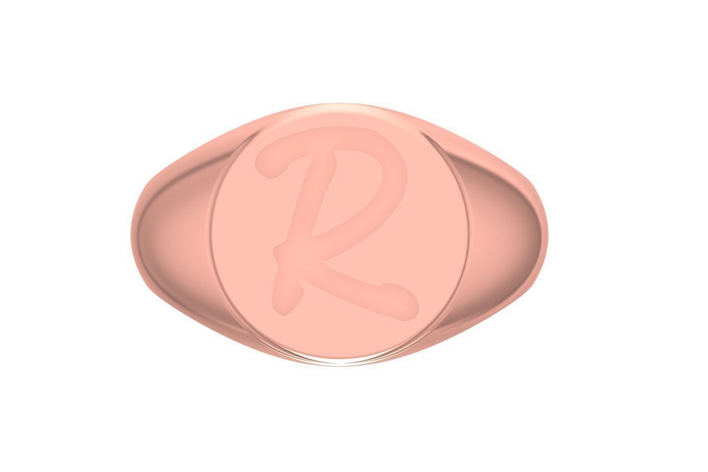 R Alphabet Mens Signet Ring 3dm STL OBJ FBX Render Details 3D print model_1