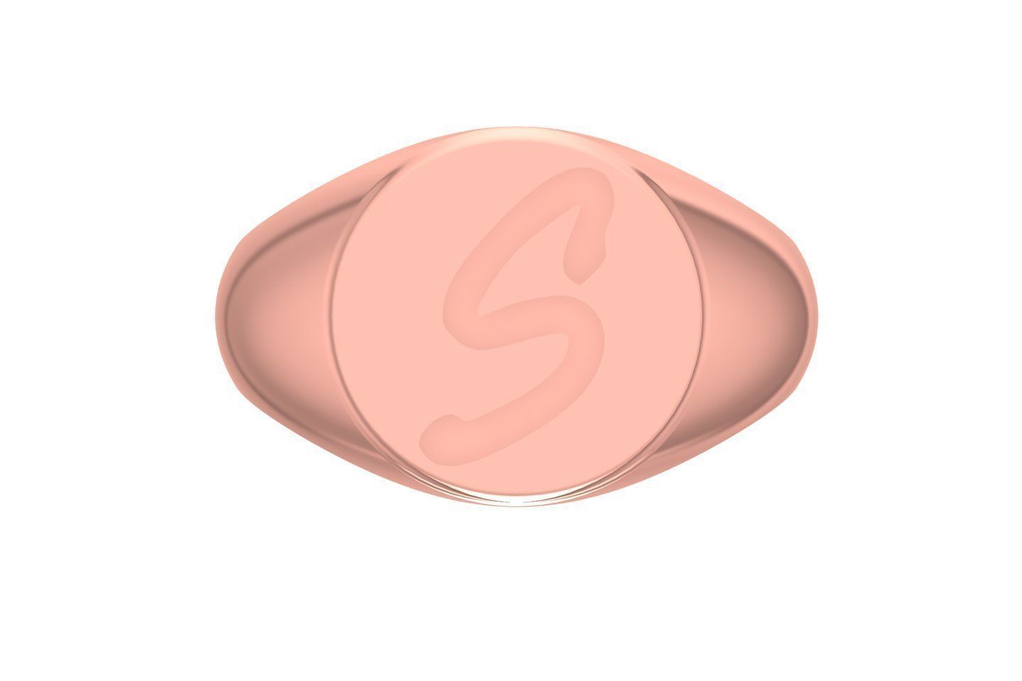 S Alphabet Mens Signet Ring 3dm STL OBJ FBX Render Details 3D print model_1