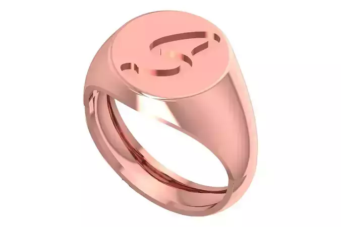 S Alphabet Mens Signet Ring 3dm STL OBJ FBX Render Details 3D print model S Alphabet Mens Signet Ring 3dm STL OBJ FBX Render Details 3D print model