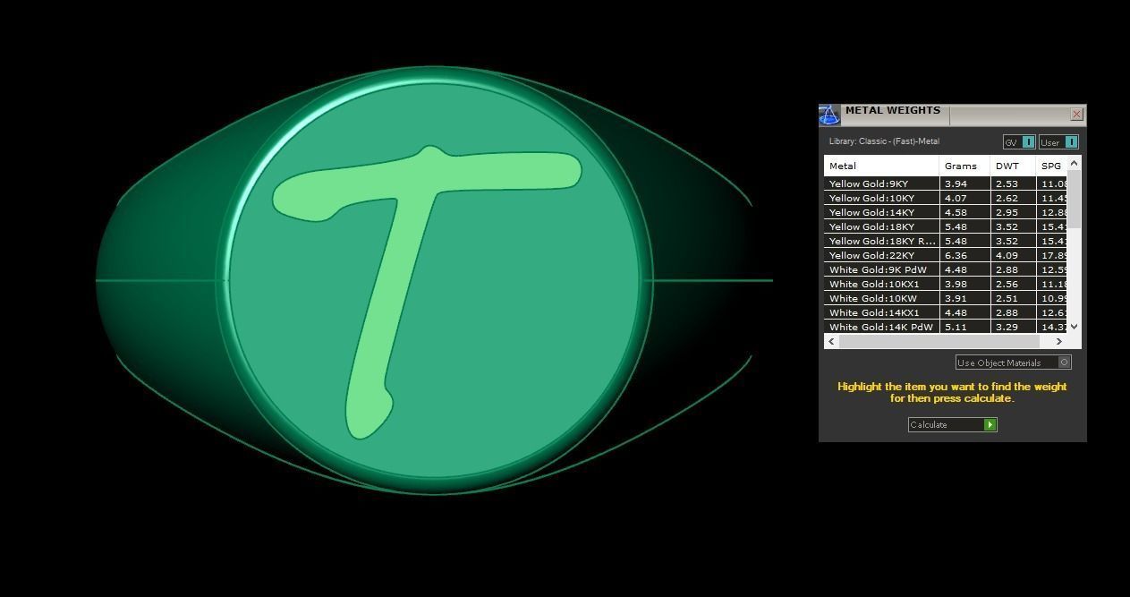 T Alphabet Mens Signet Ring 3dm STL OBJ FBX Render Details 3D print model_3