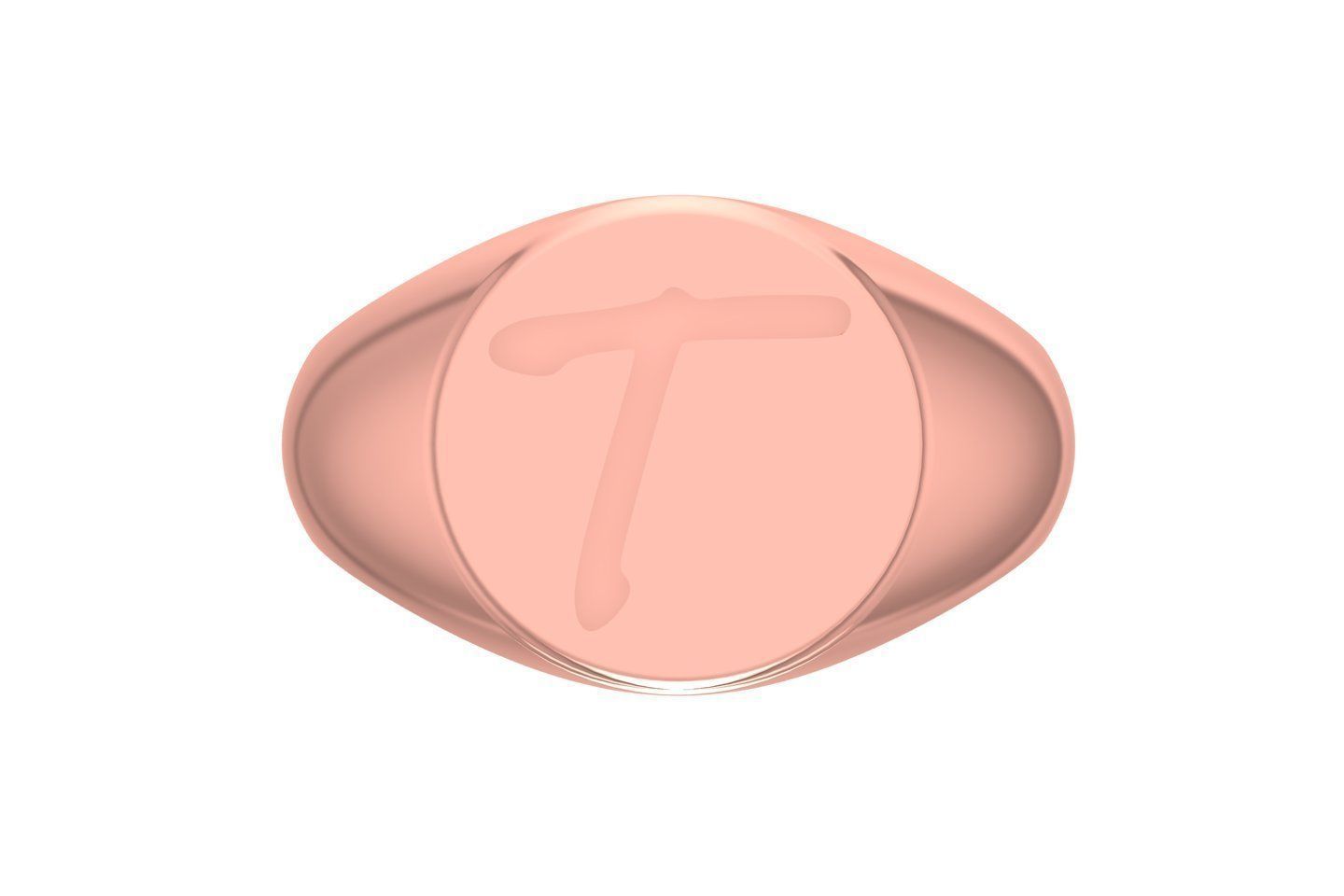 T Alphabet Mens Signet Ring 3dm STL OBJ FBX Render Details 3D print model_1