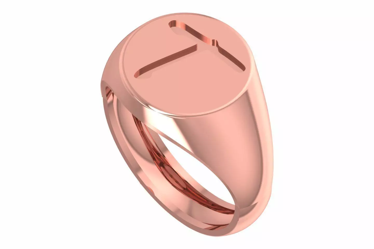 T Alphabet Mens Signet Ring 3dm STL OBJ FBX Render Details 3D print model_0