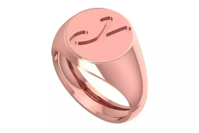 Y Alphabet Mens Signet Ring 3dm STL OBJ FBX Render Details