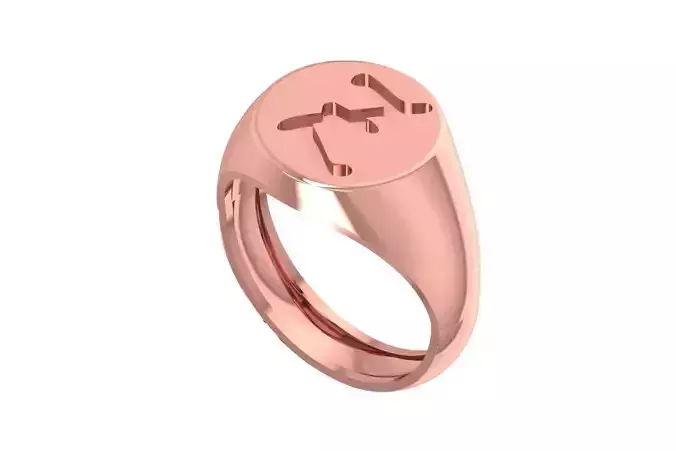 Z Alphabet Mens Signet Ring 3dm STL OBJ FBX Render Details